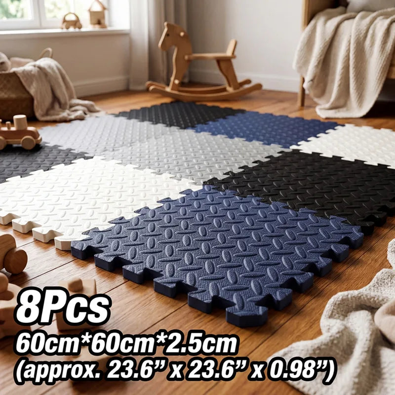 8-Piece Interlocking EVA Foam Floor Mat Set for Yoga & Playroom, 2.5cm Thick