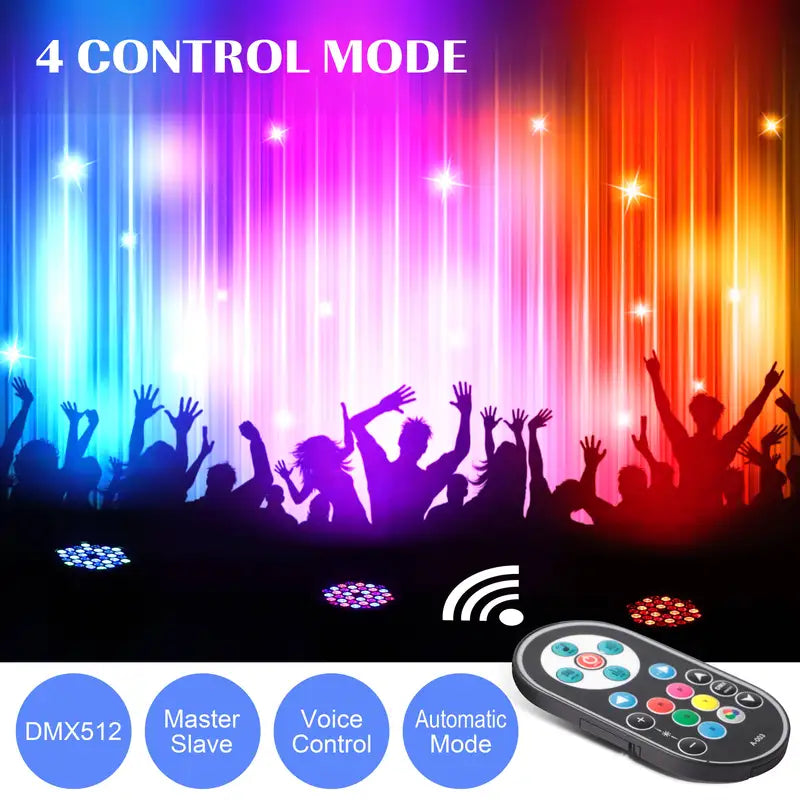 2PCS RGB LED Stage Par Light with DMX for Weddings DJ Parties