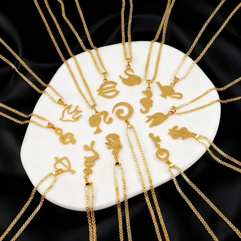 Minimalist Gold Letter Necklace for Women - Stainless Steel Daily Wear Jewelry