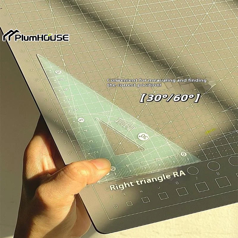 4PCS Measuring Ruler Set - Transparent Plastic Stationery for Students