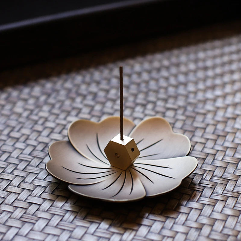 Hexagonal Brass Incense Holder for Aromatic Sticks - Indoor Home Decor
