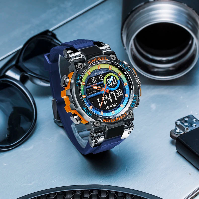 Men's Digital Sport Watch Waterproof Shock-Resistant Multifunctional Timer