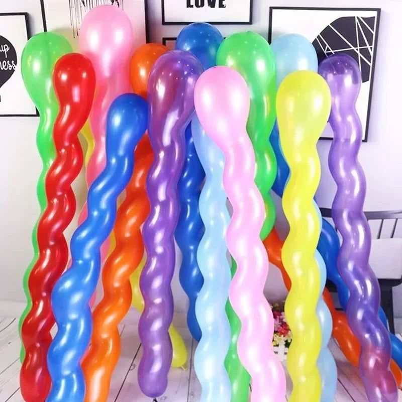 100Pcs Latex Spiral Balloons for Party Decorations - Long Twisted Balloons for Weddings, Birthdays & Christmas