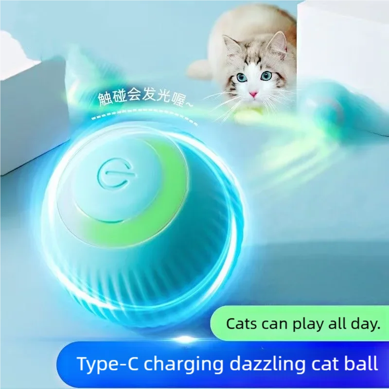 Interactive Cat Toy with Automatic Rolling Ball for Indoor Play and Training