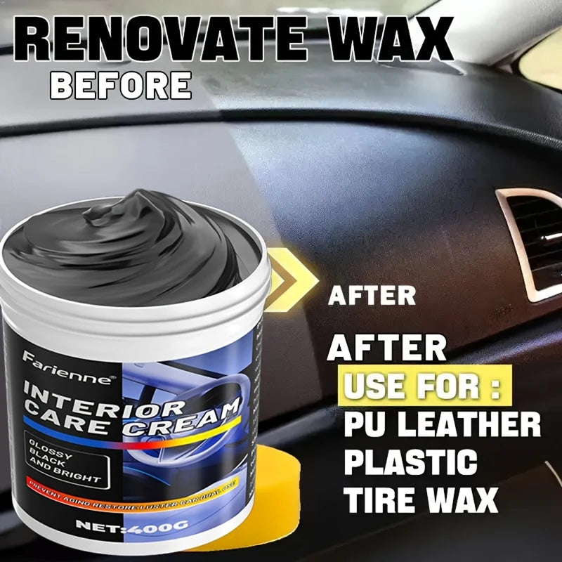 Heavy-Duty Car Plastic Renovator Wax - Scratch Repair & Protection for Bumpers & Interiors