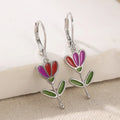 Elegant Handmade Floral Drop Earrings for Women Vintage Festival Jewelry