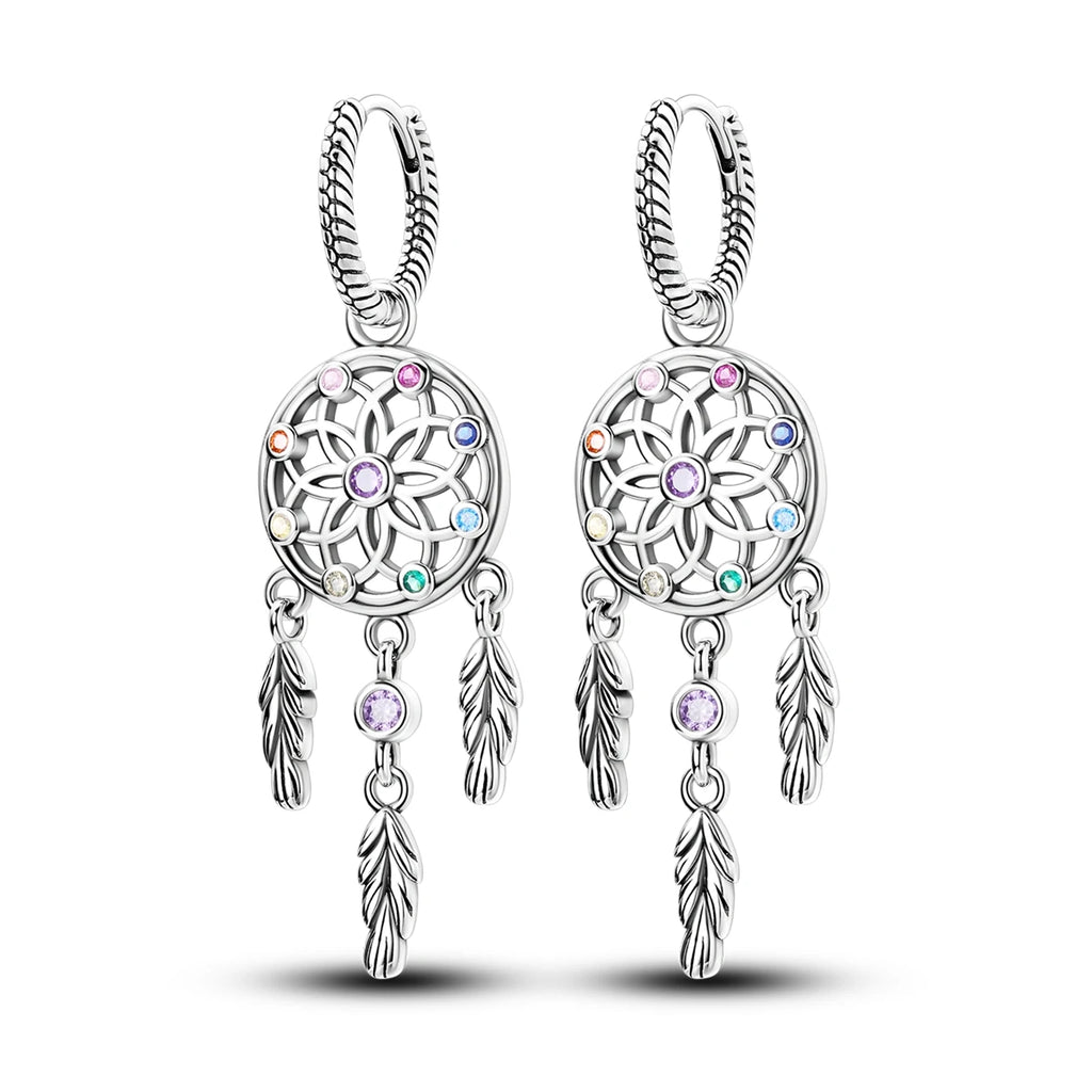 Sterling Silver Sparkling Wings Earrings for Women Drop Jewelry Party Gift