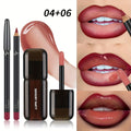 Gradient Lip Set with Lip Liner and Glass Gloss - Nude Shades, Long-Lasting