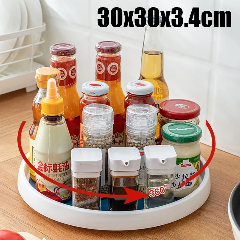 Rotatable Kitchen Condiment Rack - 360 Degree Spice Organizer, Multi-Functional Storage