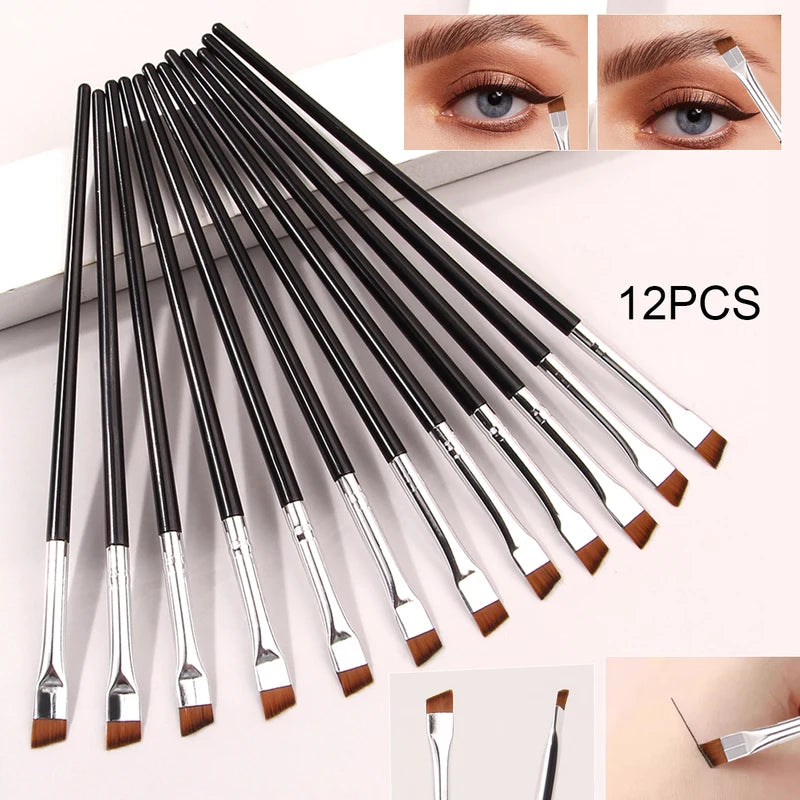 12pcs Fine Eyeliner Brush Set - Super Soft Multi-Purpose Makeup Tools