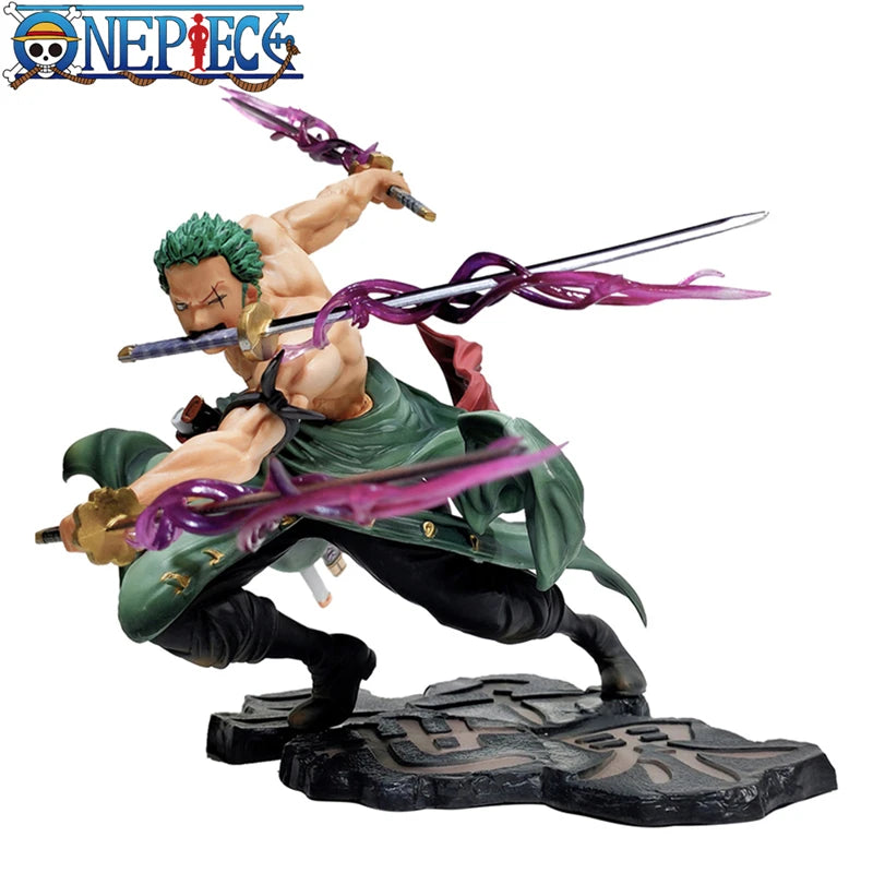 Anime 10CM Action Figure Toys - Roronoa Zoro Three-Blade PVC Collectible Figurine