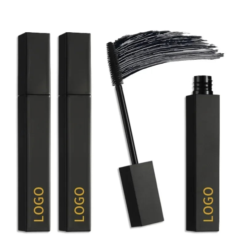 Waterproof Black Mascara with Silicone Brush - 8g Vegan Eyelash Lengthening & Smudge-Free