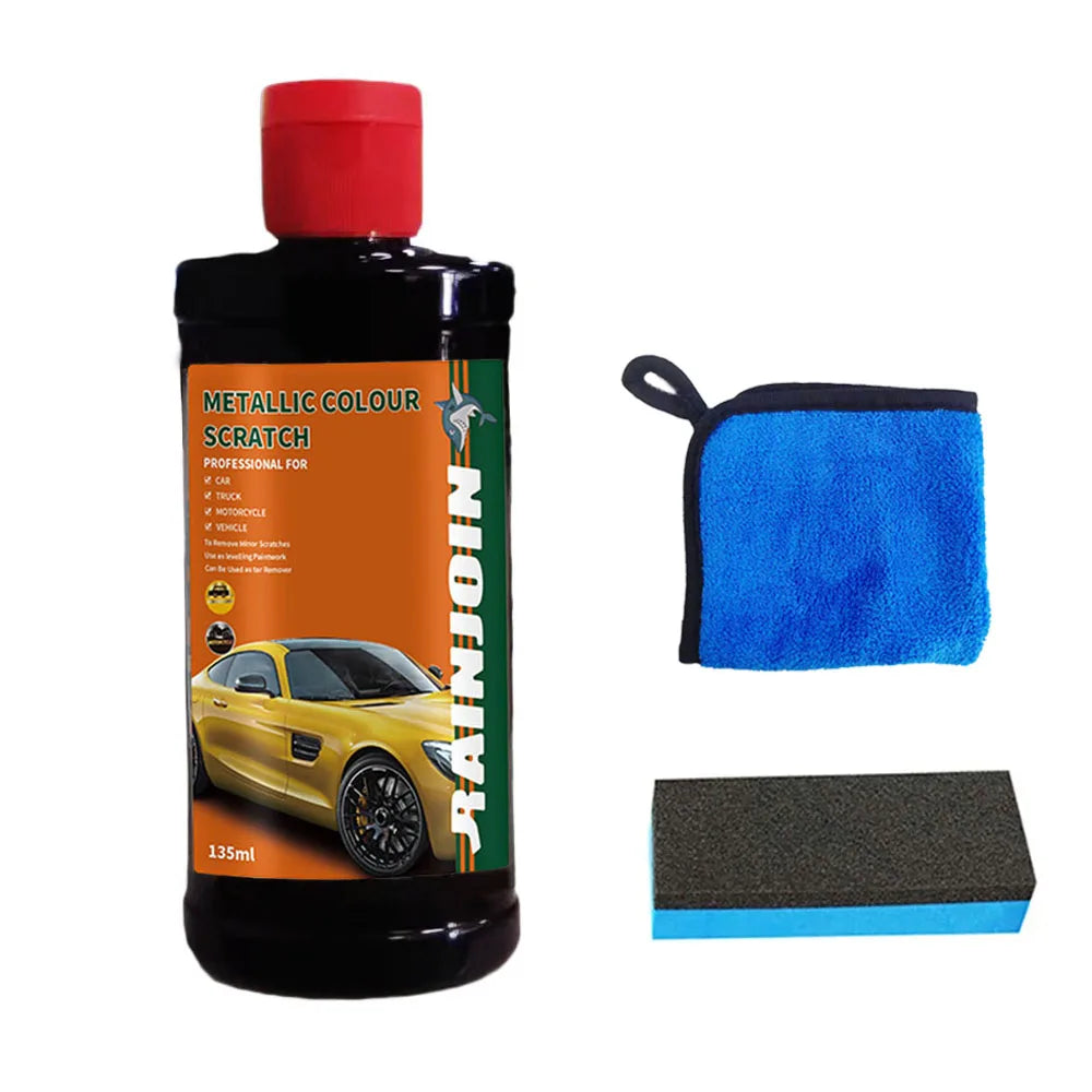 Car Scratch Remover Paste with Sponge - Auto Body Paint Care, Remove Mild Scratches and Stubborn Attachments