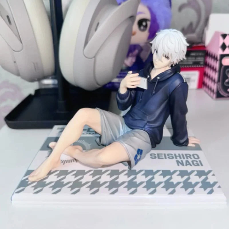 Action Figures 9cm Blue Lock Nagi Seishiro Repaint Sitting PVC Collectible Toy