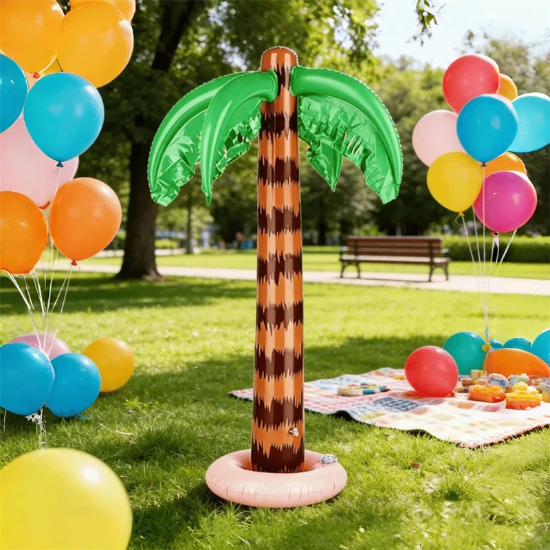 2-Pack Inflatable Palm Tree Balloons for Beach Pool Party Decorations
