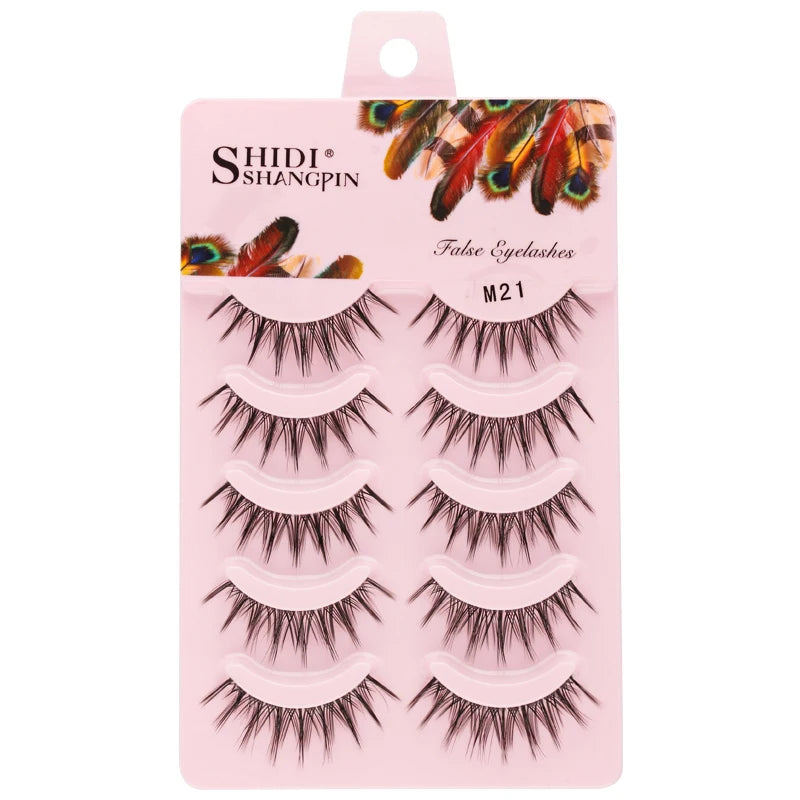 False Eyelash Set 3/5/7 Pairs Long Natural Mink Lashes for Daily Makeup
