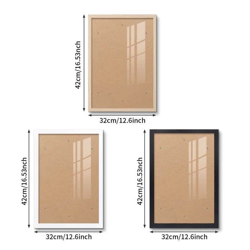 Wall Photo Frame 21x30cm & 30x40cm Black & White Display Frames for Posters Certificates Canvas