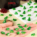 Mini Resin Frog Figurines Set for Aquarium Decor and Terrariums - 10 Pieces