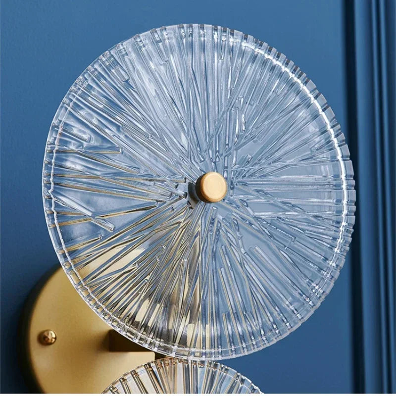 French Wall Sconce Modern Living Room Bedside Wall Lamp with Glass Shade