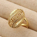 Bohemia Style Gold-Tone Leaf Ring for Women - Adjustable Size Jewelry Gift
