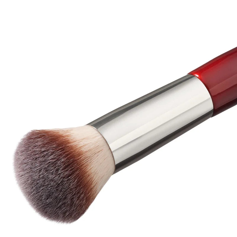 Makeup Brush Set with Dual-Sided Concealer Foundation and Complexion Brushes - Red, Gray, Black, Green