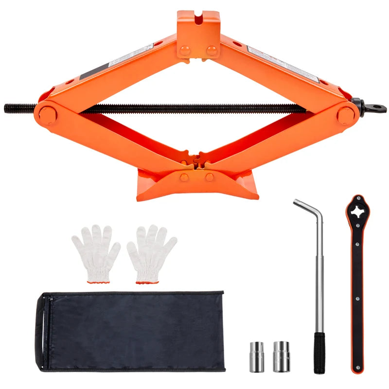 2.5 Ton Scissor Car Jack with Lift Range 3.7 to 17.1 Inches Portable Tire Jack
