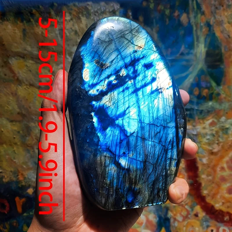 Bohemian Rainbow Labradorite Crystal Sculpture - Iridescent Gemstone Art