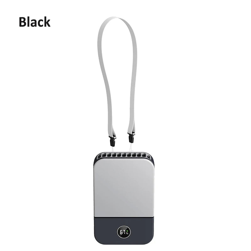 Portable Neck Fan with 3 Speed Settings, USB Rechargeable Personal Air Cooler