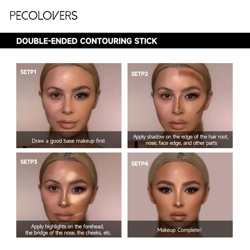 Double-Ended Facial Makeup Concealer Stick Lightweight Cosmetic Tool