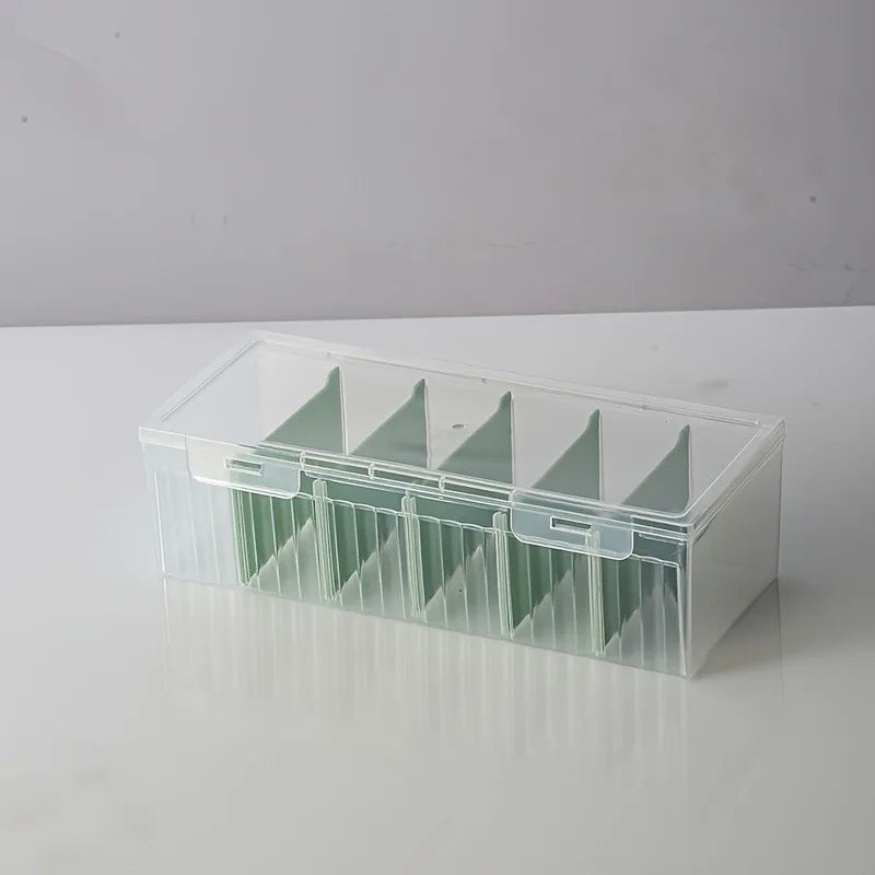 Transparent Storage Box with Lid and Removable Divider for Cards Jewelry Beads and More