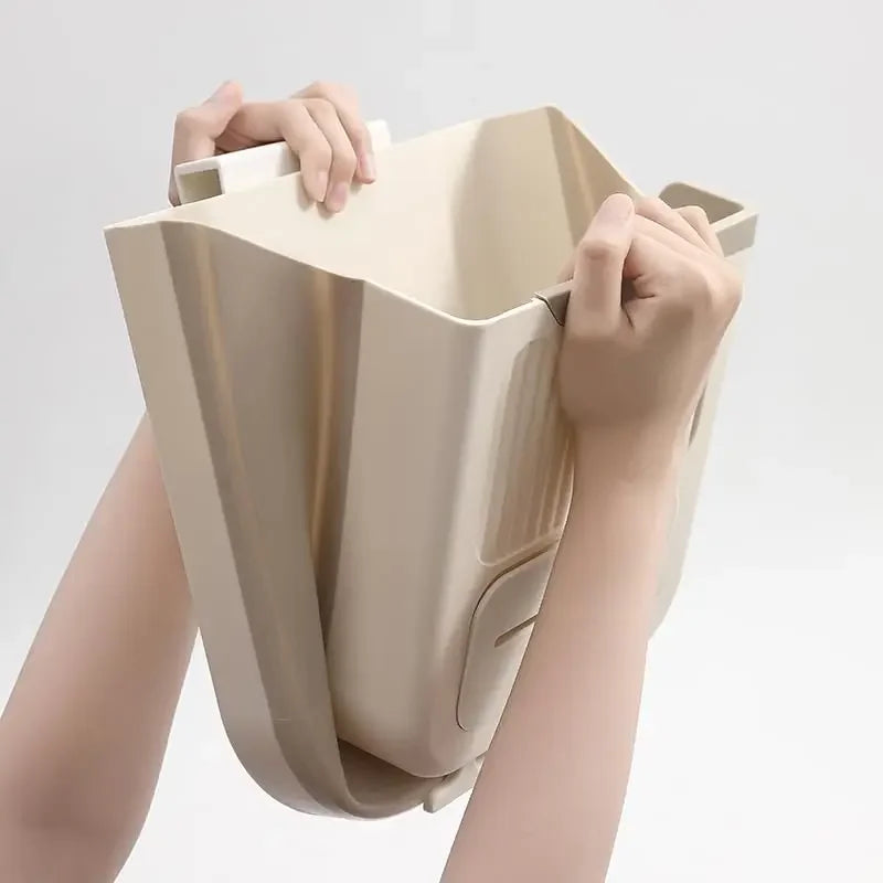 Foldable Wall-Mounted Trash Can for Kitchen and RV - Hanging Garbage Storage