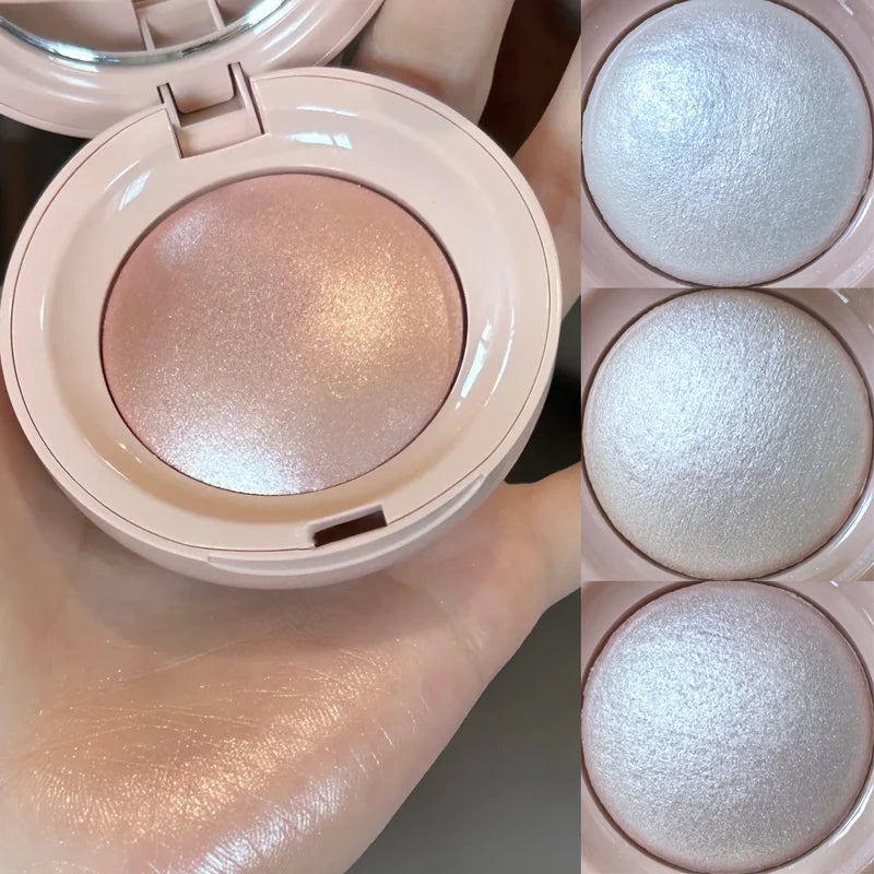 3D Face Highlighter Powder - Silky Baked Glow & Contour Makeup Palette