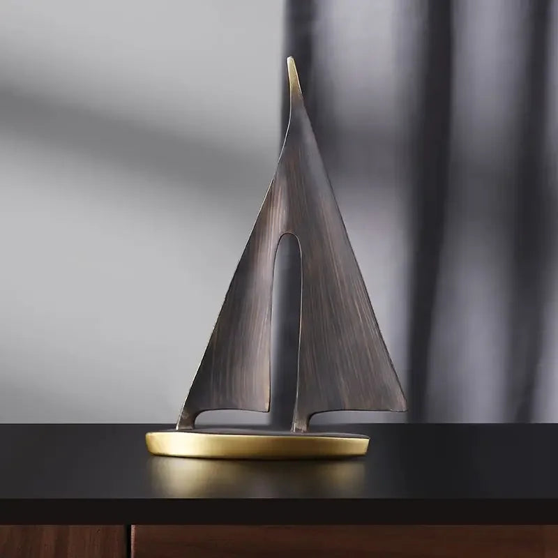 Sailboat Home Decor Ornament for Living Room & Bedroom Resin Craft Gift