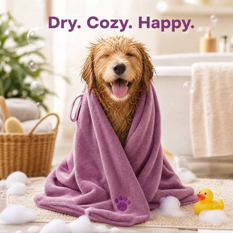 Microfiber Pet Absorbent Towel – Soft, Quick-Drying Dog and Cat Bath Towel