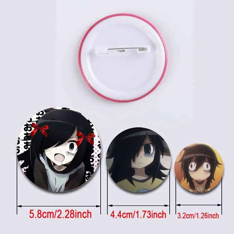 Anime Badge Pin - Tomoko Kuroki Cartoon Cosplay Accessories for Bags & Clothes