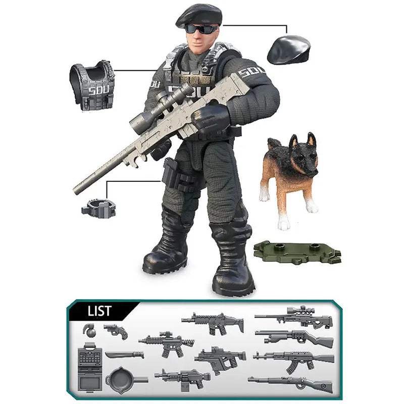 Military Soldiers Building Blocks Set - WW2 Army Combat Figures, Interlocking Bricks for Kids