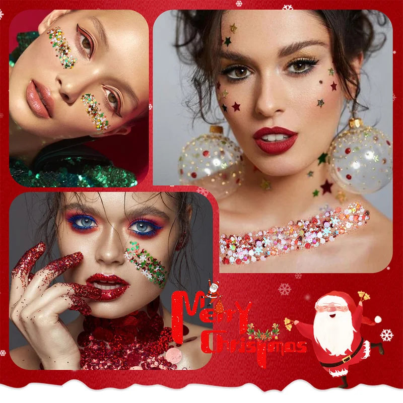 Long-Lasting Body and Facial Glitter for Holiday and Christmas Party Makeup