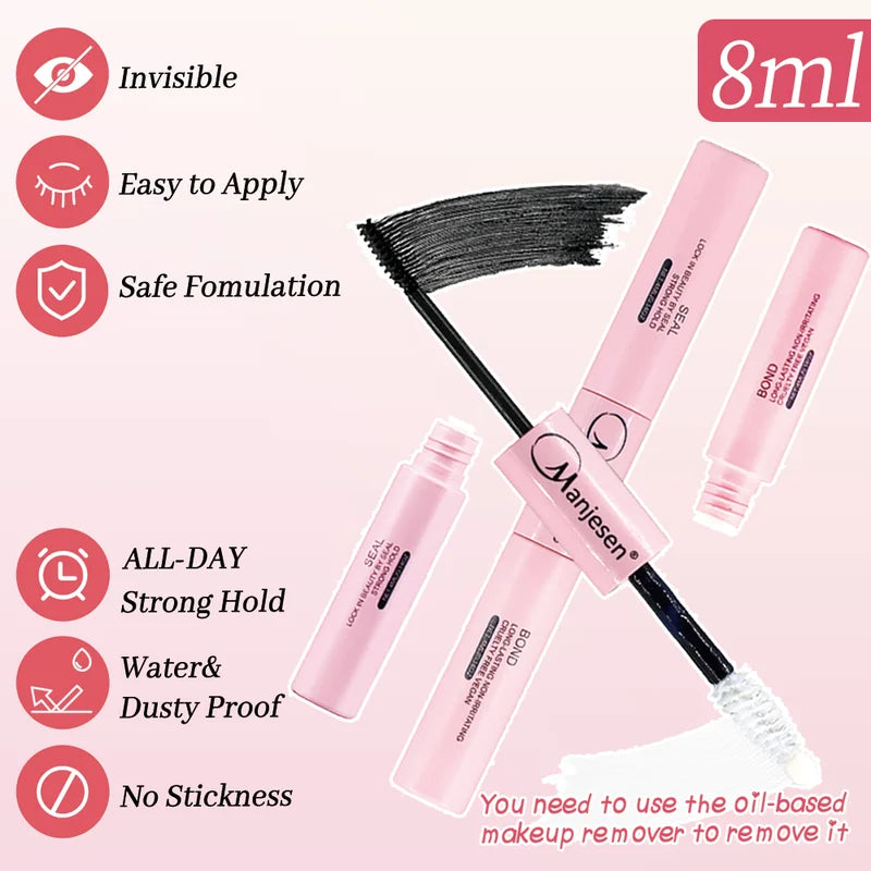 DIY Eyelash Extension Kit with Lash Bond, Seal Remover & Tweezers - Eyelash Tools Set