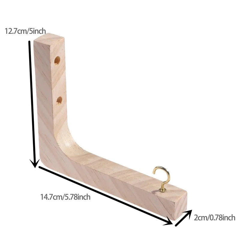 Natural Wood Wall Plant Hanger Hook for Flower Pots Lanterns & Decor