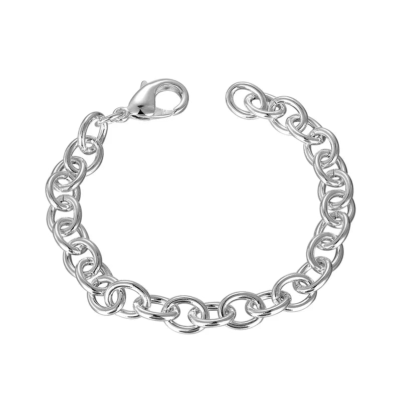 925 Sterling Silver Chain Bracelet with Buckle for Women - Elegant Jewelry Gift