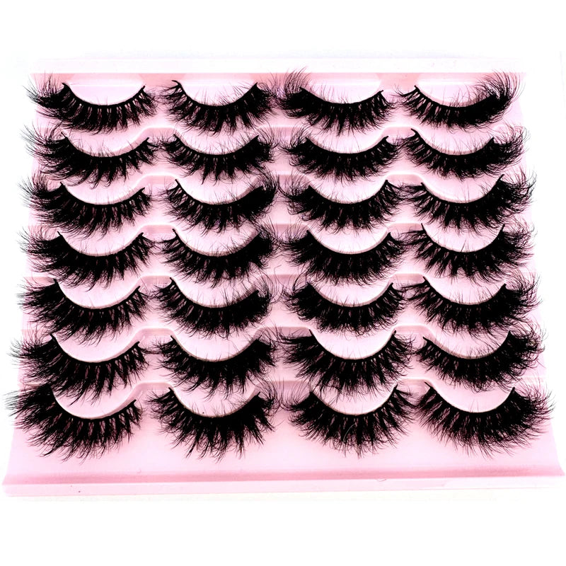 14 Pairs 3D Mink Eyelashes Thick Fluffy Natural False Lashes for Makeup