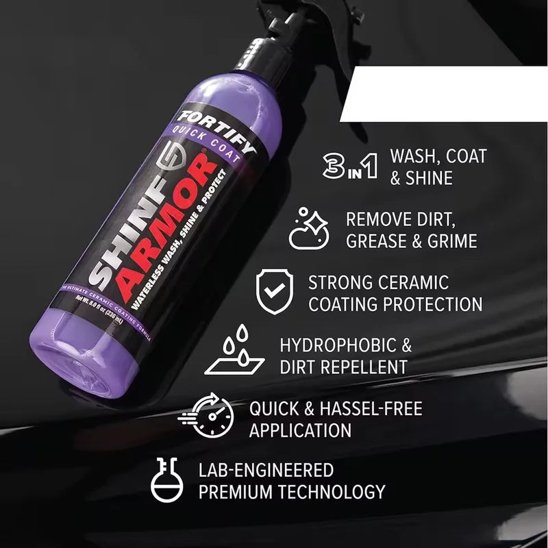Ceramic Coating Car Wax Spray - Waterless Hydrophobic Top Coat for Vehicles
