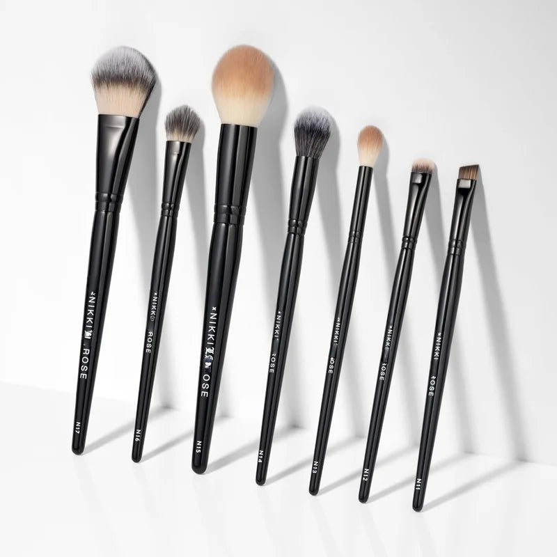 Pro Makeup Brush Set 7PCS - Professional Face, Eye & Lip Cosmetic Tools