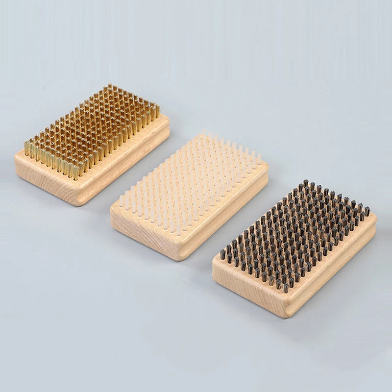 Ski & Snowboard Wax Brush Kit - Durable Brass, Nylon & Horsehair Brushes