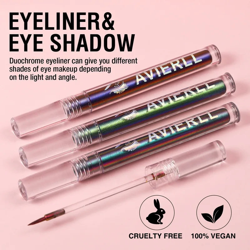 Multichrome Glitter Eyeliner Pen - Shiny Metallic Liquid Eye Makeup, 6 Color Options