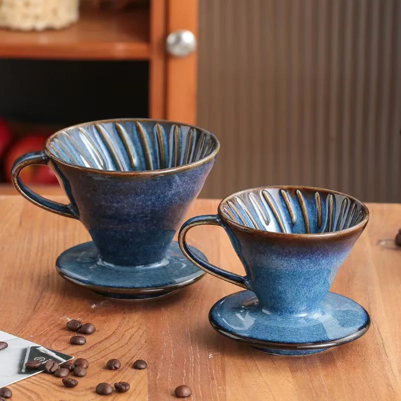 Reusable Ceramic Coffee Filter Cup for Drip Coffee Maker - V Style Funnel