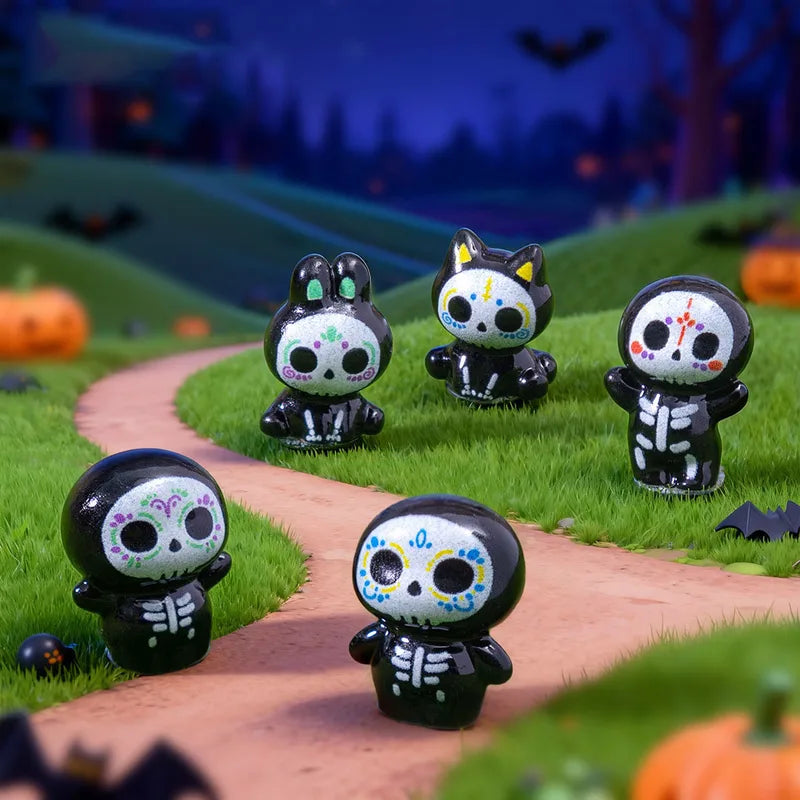 Halloween Mini Ghost Figurines Set for Desk Decor Jewelry Making 10PCS