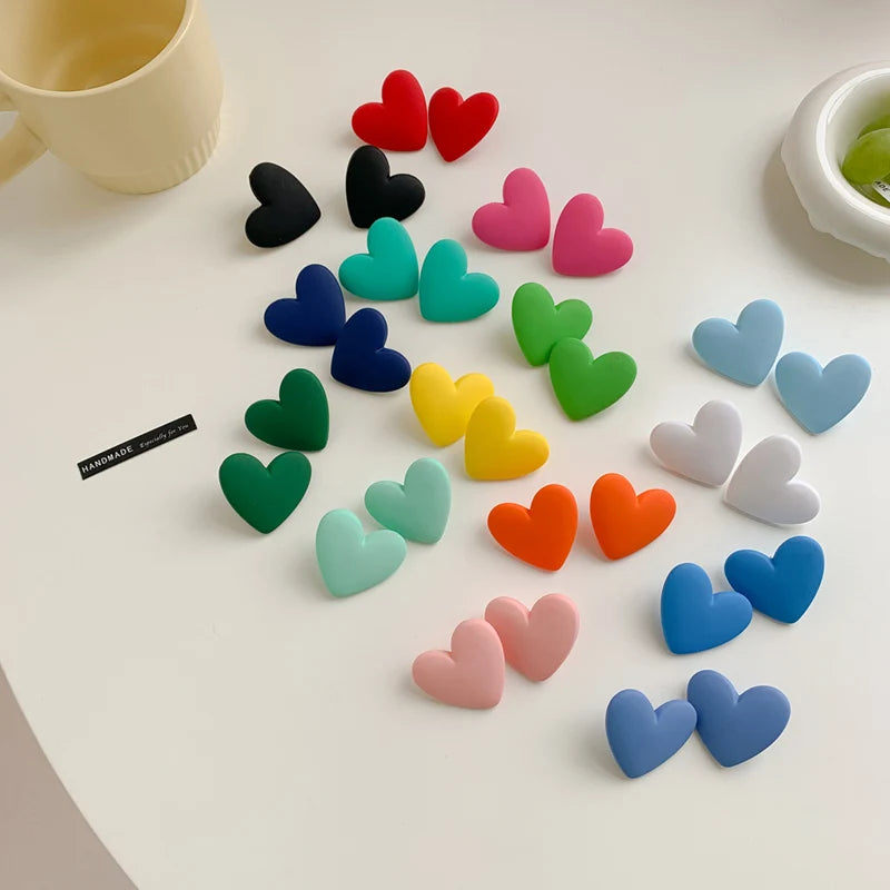 Heart Geometric Earrings - Red White Black Yellow Statement Jewelry
