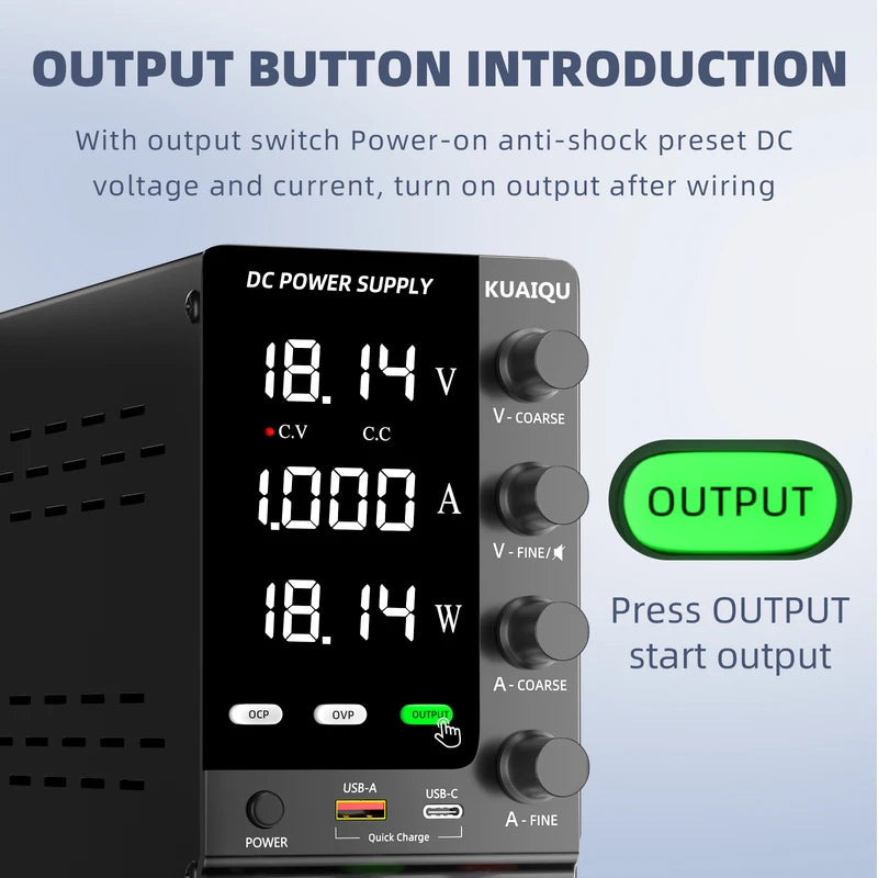 Adjustable DC Power Supply 30V-120V Lab Regulated Power Supply with OCP OVP Encoder