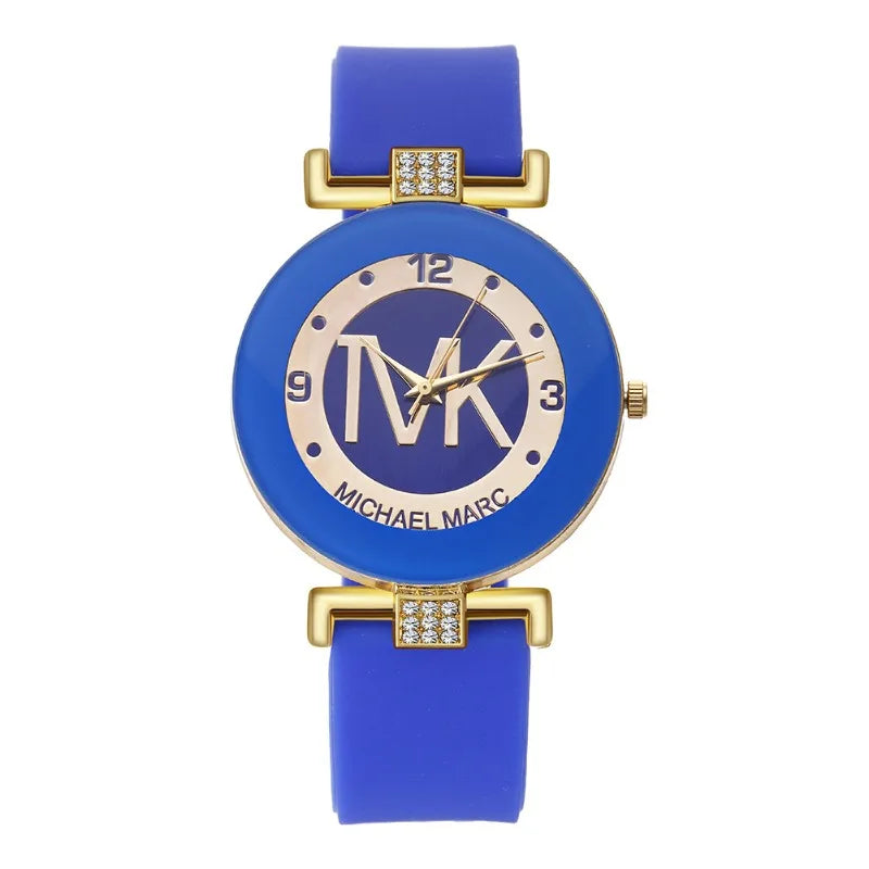 Casual Women's Quartz Watch with Silicone Strap and Round Dial